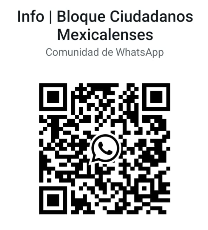 Código QR para unirse a WhatsApp del Bloque Ciudadano Mexicalense